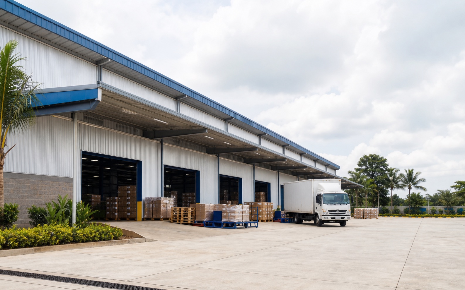 Modern logistics warehouse and delivery vehicle in Kenya