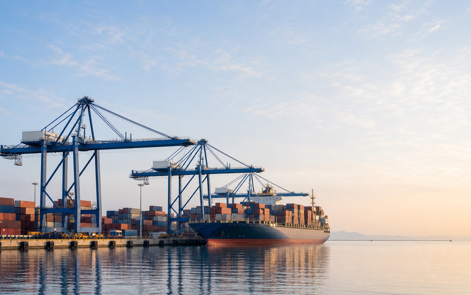 Container vessel and handling infrastructure at Ningbo port